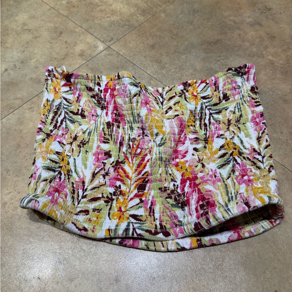 Floral Strapless Top